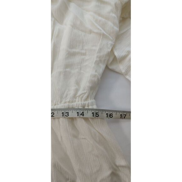 Lace Trim Dress White V Neck Button Front Short Sleeve Dress - Picture 7 of 13